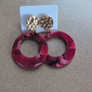 Bold Red and Gold Statement Earrings